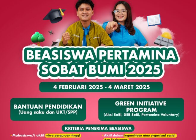 Sudah Dibuka! Pendaftaran Beasiswa Pertamina Sobat Bumi 2025 untuk Mahasiswa D3-S1