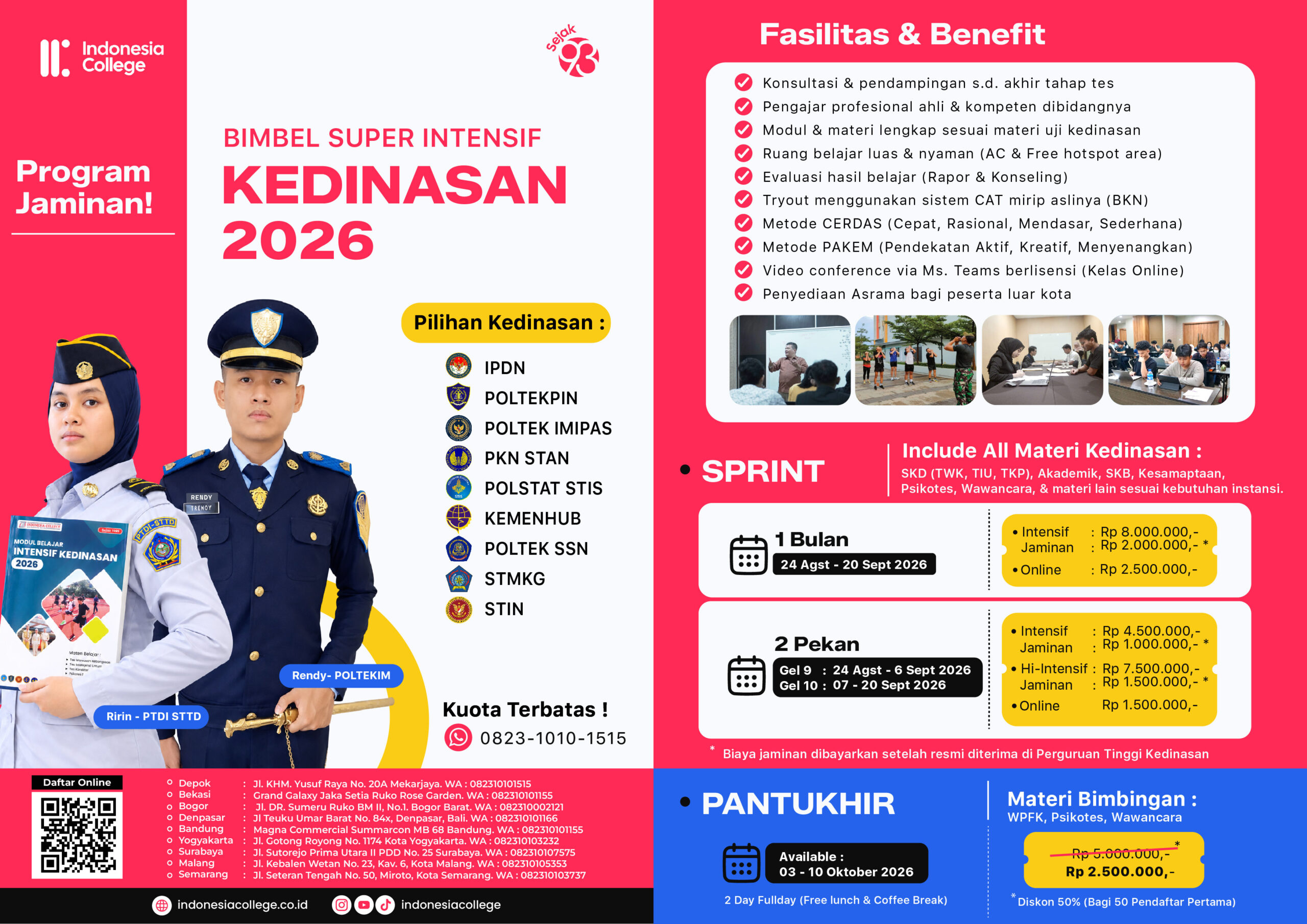 Brosur Bimbel Kedinasan 2026 -  PRINSIPAL & SPRINT by Indonesia College
