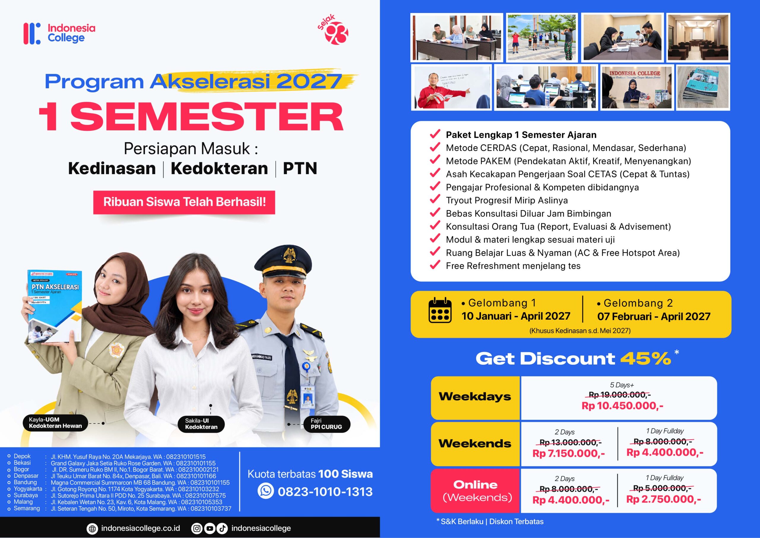 bimbel kedokteran, kedinasan, ptn akselerasi 2027 by Indonesia College