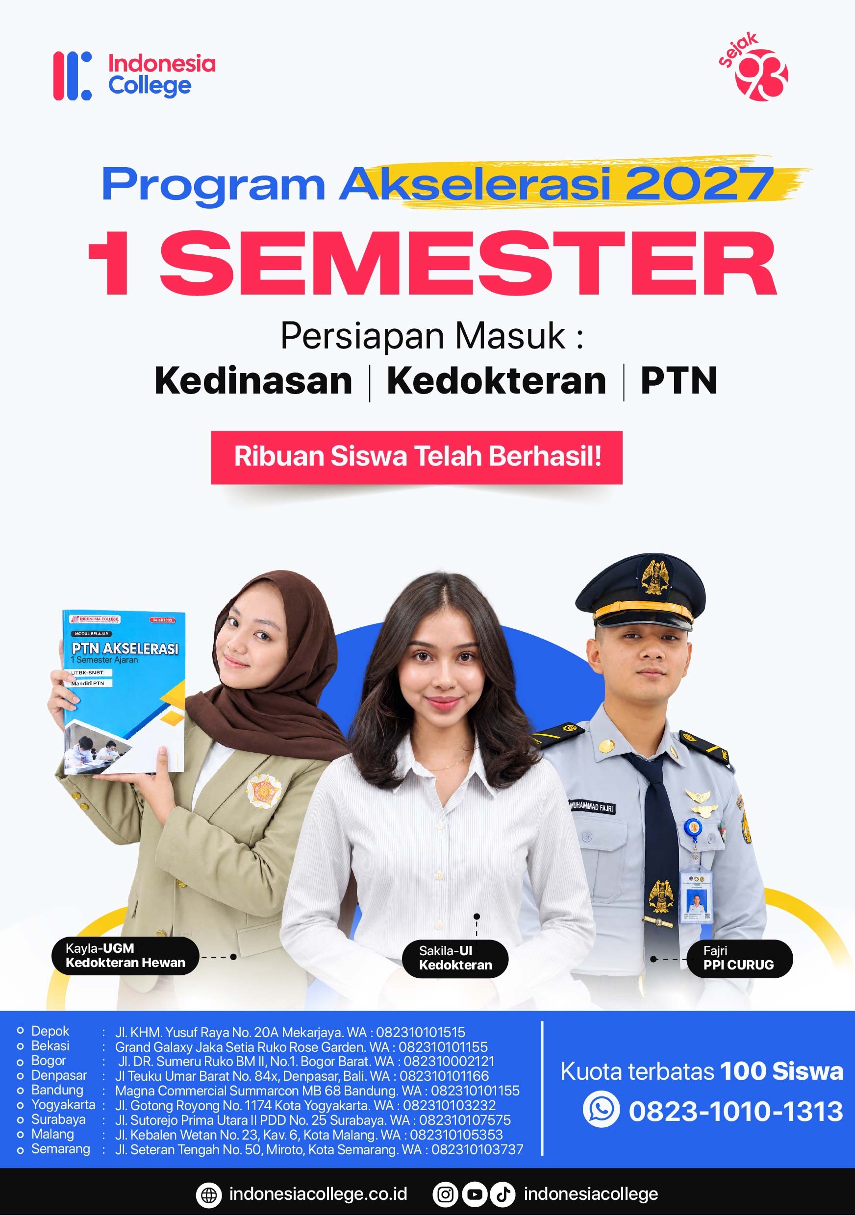 bimbel kedinasan, kedokteran, ptn akselerasi 2027